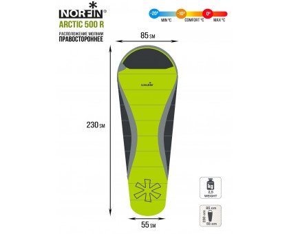 Norfin ARCTIC 500: Спальник кокон для екстремальних морозів (-10°-20°) Norfin ARCTIC 500: Спальник кокон для екстремальних морозів (-10°-20°)
