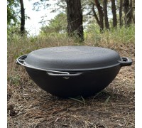 Казан азіатський КА-12КС чавунний з кришкою-сковородою 12л