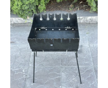 Мангал-валіза Пегас на 6 шампурів 2мм: Переносний, дворівневий