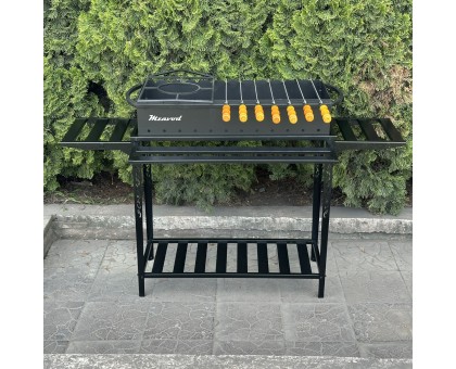 Мангал Прометей на 12 шампурів 3мм з розбірною дровницею