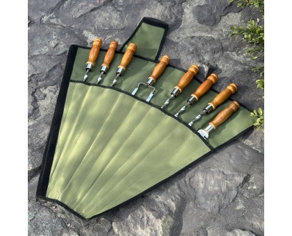 Набір шампурів Ліра 6/1/1: дерев'яні ручки, чохол Оксфорд, нержавійка