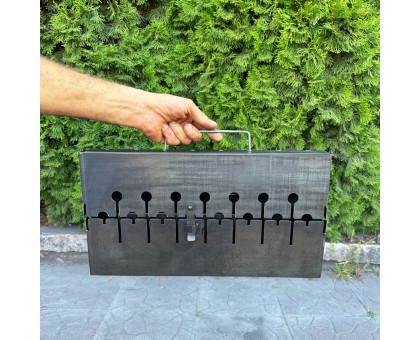 Мангал-валіза Пегас на 8 шампурів 2мм. Складаний, дворівневий