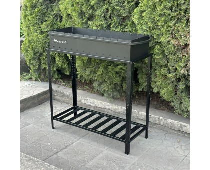 Мангал Прометей на 12 шампурів, 4мм сталь з розбірною дровницею