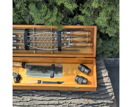 Подарунковий набір Майстер BBQ світлий: шампури в кейсі для гриля