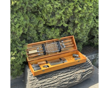 Подарунковий набір Майстер BBQ світлий: шампури в кейсі для гриля