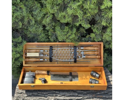 Подарунковий набір Майстер BBQ світлий: шампури в кейсі для гриля