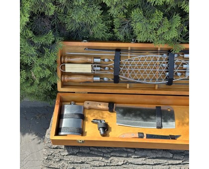 Подарунковий набір Майстер BBQ світлий: шампури в кейсі для гриля