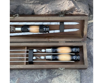 Подарунковий набір ШашлиКейс темний: розкішні шампури для гриля