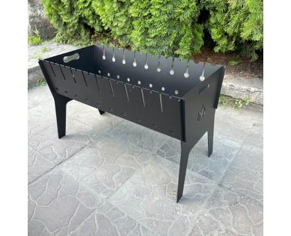 Розбірний мангал Фенікс 10 шампурів 3мм: похідний, двохрівневий