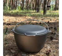 Казан туристичний КТ-08КС чавунний з кришкою-сковородою 8л