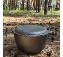 Казан туристичний КТ-08КС чавунний з кришкою-сковородою 8л