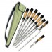 Набір шампурів Ліра 6/1/1: двокольорові ручки, зелений чохол Оксфорд