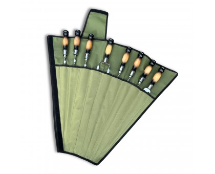 Набір шампурів Ліра 6/1/1: двокольорові ручки, зелений чохол Оксфорд