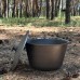 Казан туристичний чавунний 10л з кришкою КТ-10 для багаття