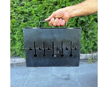 Мангал-валіза Пегас 6 шампурів 3мм: Міцний, портативний, 2 рівні