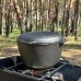 Казан туристичний чавунний 10л з кришкою-сковородою для відкритого вогню