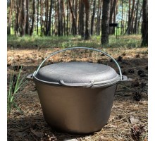 Казан туристичний КТ-10КС чавунний з кришкою-сковородою 10л