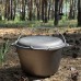 Казан туристичний чавунний 10л з кришкою-сковородою для відкритого вогню