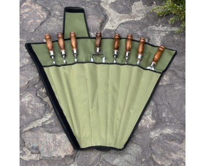 Набір шампурів Ліра 6/1/1: дерев'яні ручки, нержавіюча сталь, чохол Оксфорд