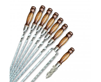 Набір шампурів Ліра 6/1/1: дерев'яні ручки, нержавіюча сталь, чохол Оксфорд