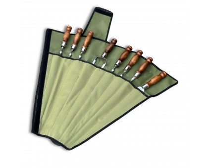 Набір шампурів Ліра 6/1/1: дерев'яні ручки, нержавіюча сталь, чохол Оксфорд