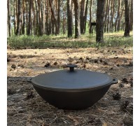 Сковорода WOK-08 чавунна з кришкою 8л