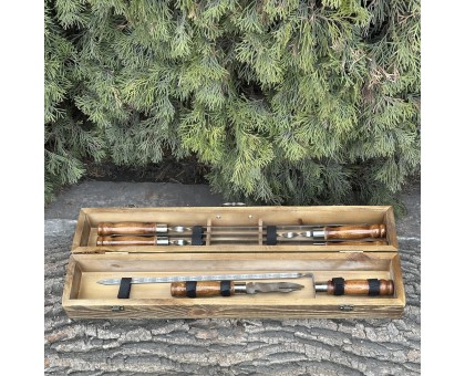 Подарунковий набір ШашлиКейс: шампури для шашлику з дуба в кейсі