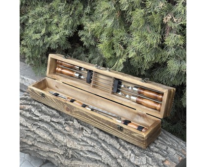 Подарунковий набір ШашлиКейс: шампури для шашлику з дуба в кейсі