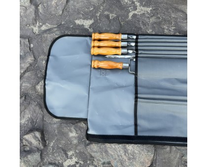 Набір шампурів Арго 6/1/1 з дерев'яними ручками в чохлі Оксфорд