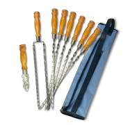 Набір шампурів Арго 6/1/1 світла ручка в сірому чохлі