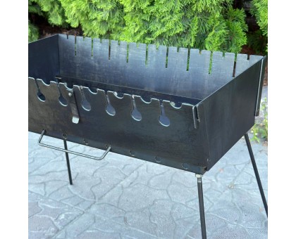 Переносний мангал-валіза Пегас 3мм на 10 шампурів, дворівневий