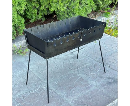 Переносний мангал-валіза Пегас 3мм на 10 шампурів, дворівневий