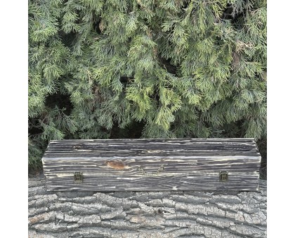 ШашлиКейс темна текстура: Подарунковий набір шампурів з дуба та кейсом