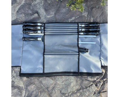 Набір шампурів Арго 6/1/1 чорна ручка в сірому чохлі Оксфорд