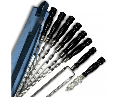 Набір шампурів Арго 6/1/1 чорна ручка в сірому чохлі Оксфорд