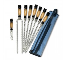 Набір шампурів Арго 6/1/1 двокольорова ручка в сірому чохлі