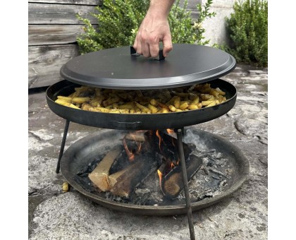 Сковорода з диска Фрея 50см з кришкою для приготування на вогні