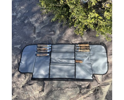 Набір шампурів Арго 6/1/1 з мармуровою ручкою, нержавіюча сталь, чохол