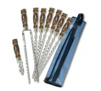 Набір шампурів Арго 6/1/1 мармурова ручка в сірому чохлі