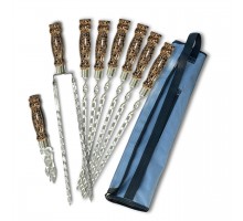 Набір шампурів Арго 6/1/1 мармурова ручка в сірому чохлі