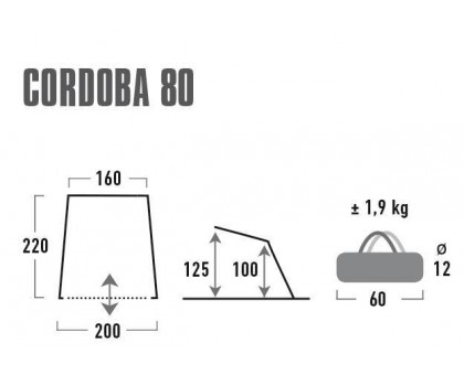 Намет High Peak Cordoba 80 Aluminium/Dark Grey (10137)