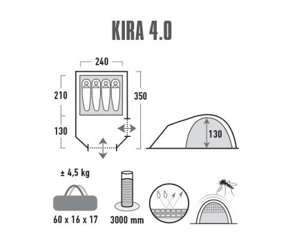 Намет High Peak Kira 4.0 Nimbus Grey (10373)