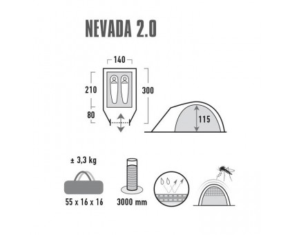 Намет High Peak Nevada 2.0 Nimbus Grey (10196)