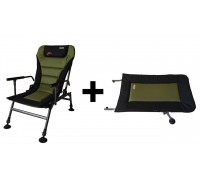 Крісло рибальське, коропове Novator SR-2 Comfort + Підставка Novator POD-1 Comfort (крісло-ліжко)