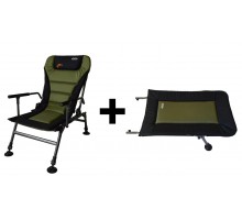 Крісло рибальське, коропове Novator SR-2 Comfort + Підставка Novator POD-1 Comfort (крісло-ліжко)
