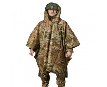 Надійне тактичне пончо Ranger Rip Stop Мультикам RA8919