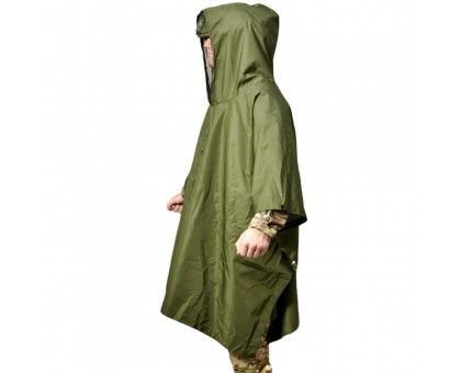 Тактичний пончо Ranger Rip Stop Олива (RA8920) - Міцний, водостійкий