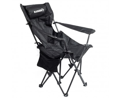 Ranger Relax Black: розкладне крісло-шезлонг з підставкою під ноги