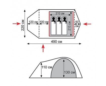 Намет Tramp Cave 3 (v2) green UTRT-021: купити в Україні | Tramp