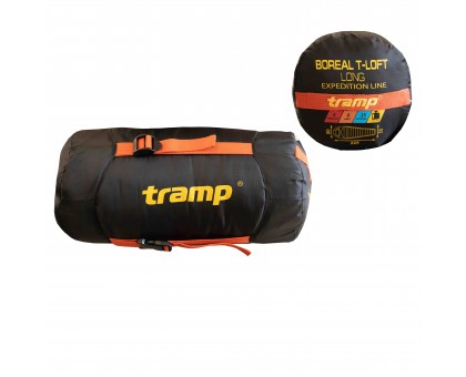 Спальний мішок Tramp Boreal Long кокон: купити orange/grey, лівий, для туризму